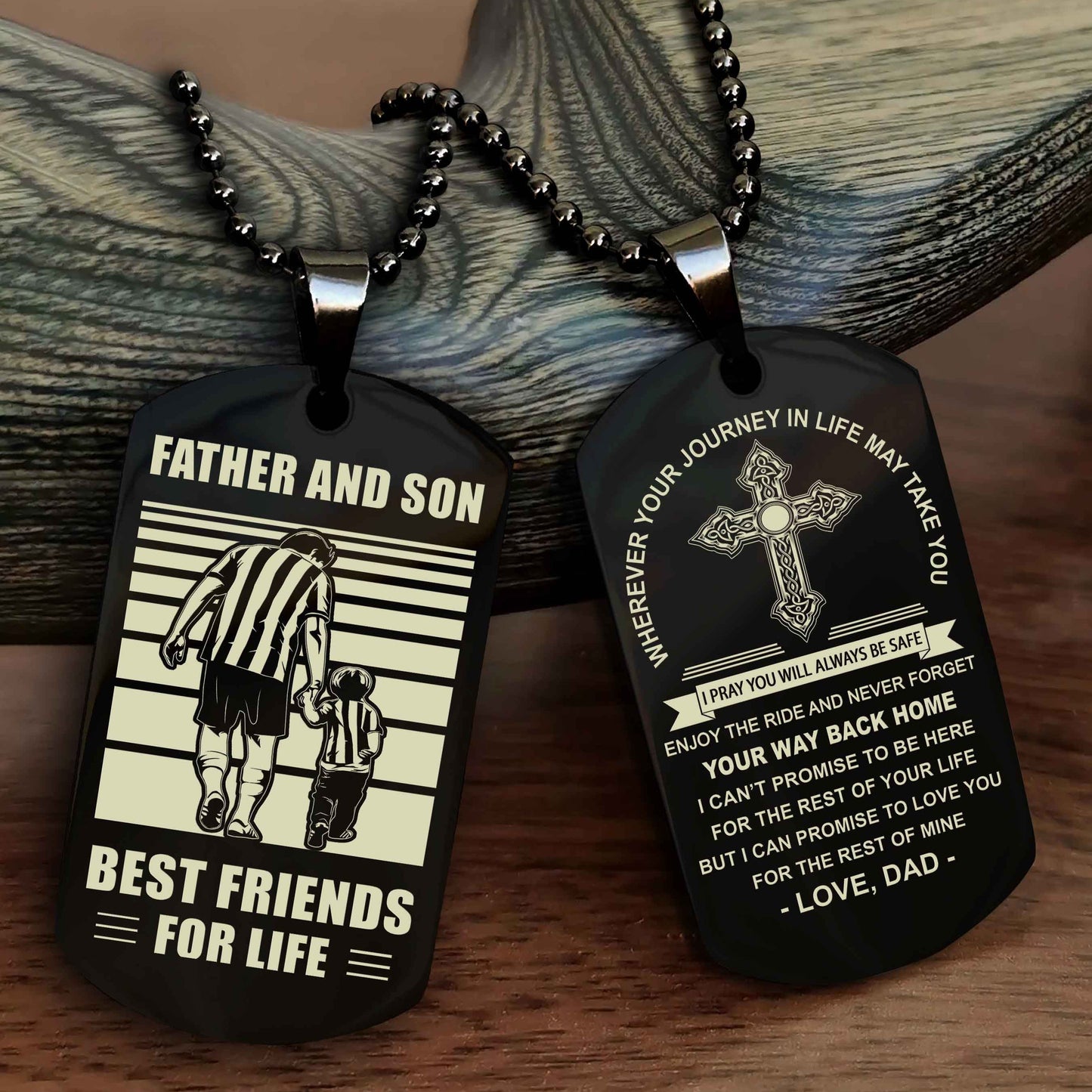 Knight Templar Cross Double Sided Dog Tag Father And Son Best Friend For Life - Gift For Son Never Forget Your Way Back Home