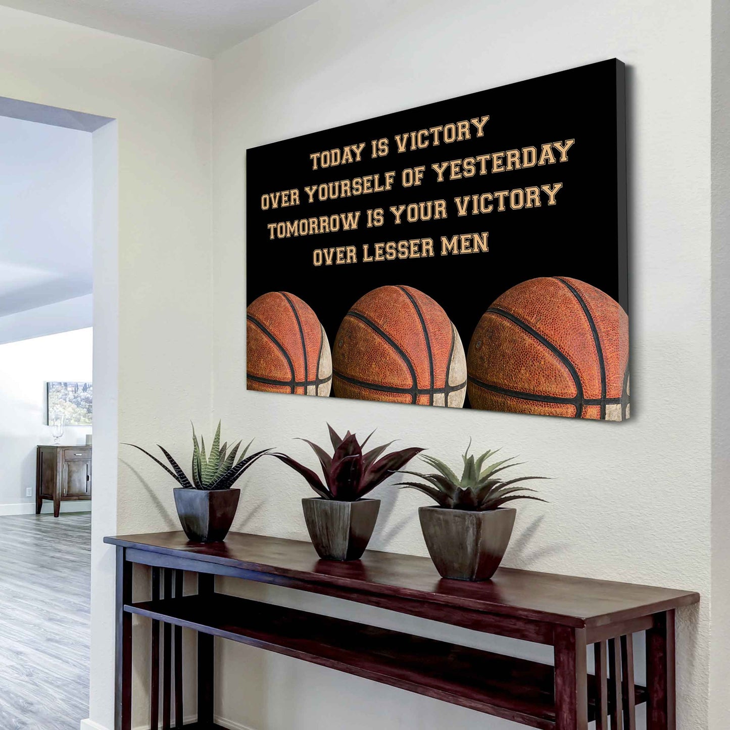 Sport Poster Canvas Today Is Victory Over Your Self Best Gift With Motivation Quotes