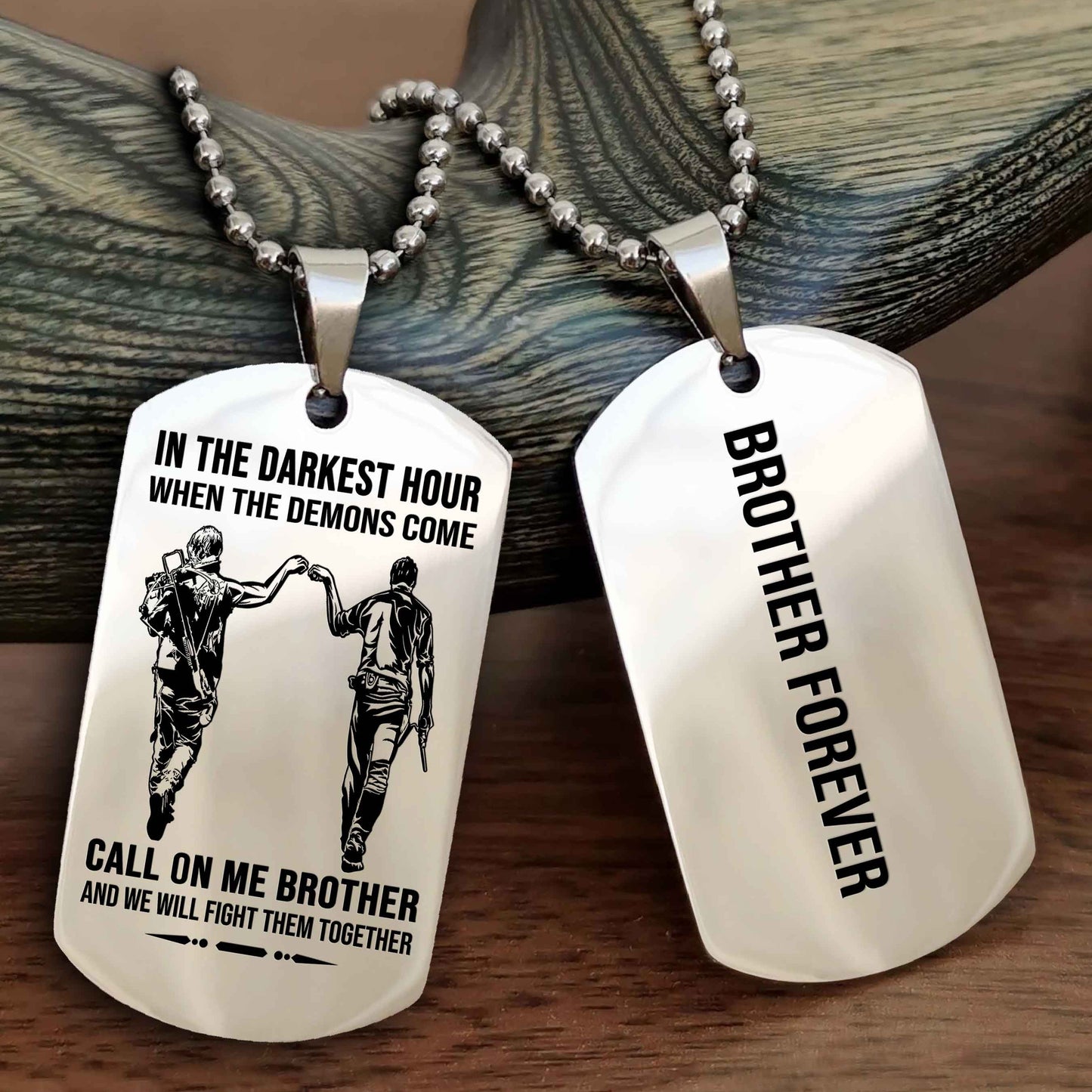 Cowboy Customizable engraved black dog tag double sided gift from brother, brother forevers