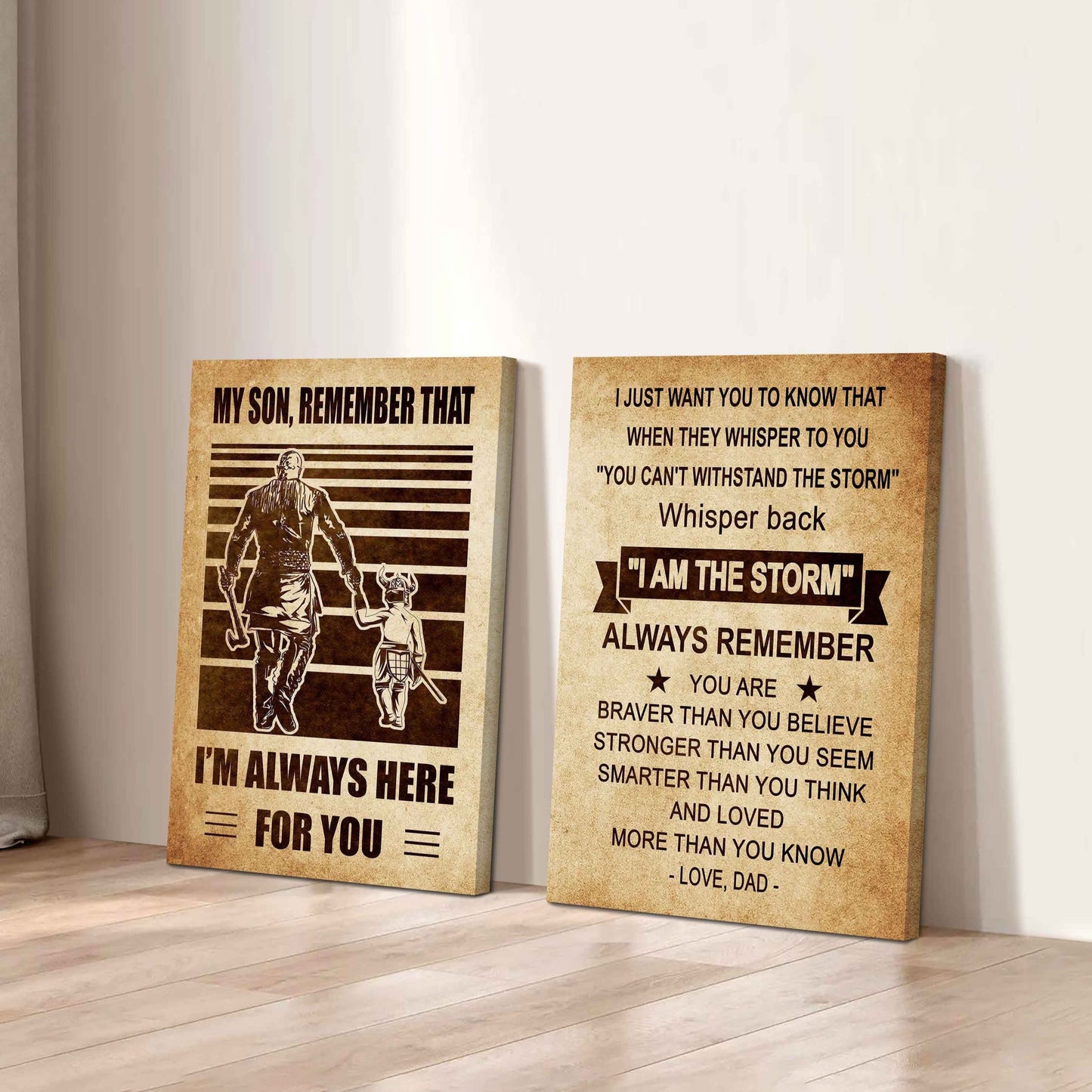 Combo 2 DRB Poster Canvas My Son Remember That - Whisper Back I'm The Storm