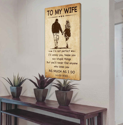 Biker Poster Canvas To My Wife - I Am Not Perfect