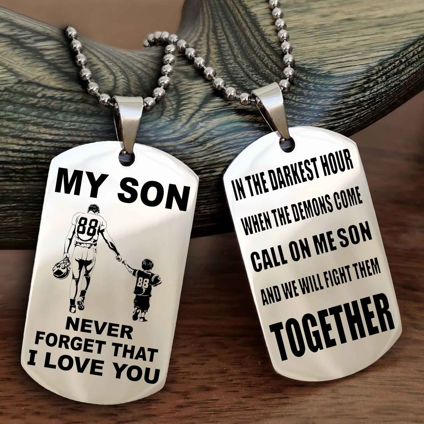 DRB Double Sided Dog Tag To My Son Never Forget That I Love You New Version - Call On Me Son And We Will Fight Them Together
