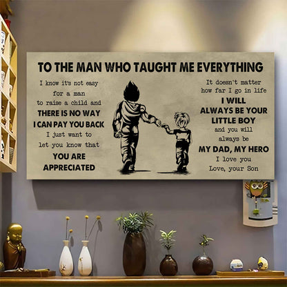 DRB To The Man Who Taught Me Everything - You Will Always Be My Hero Poster Canvas Gift For Father - Photo Upload