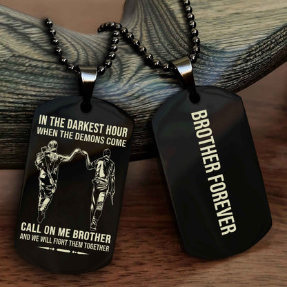 Viking customizable engraved black dog tag double sided gift from brother, brother forevers