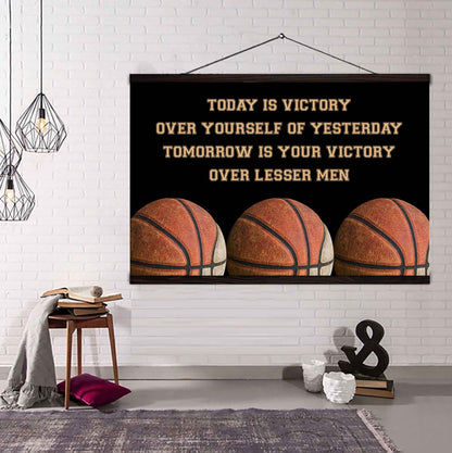 Sport Poster Canvas Today Is Victory Over Your Self Best Gift With Motivation Quotes
