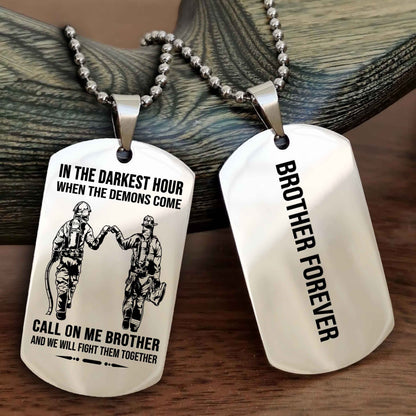 Viking customizable engraved black dog tag double sided gift from brother, brother forevers
