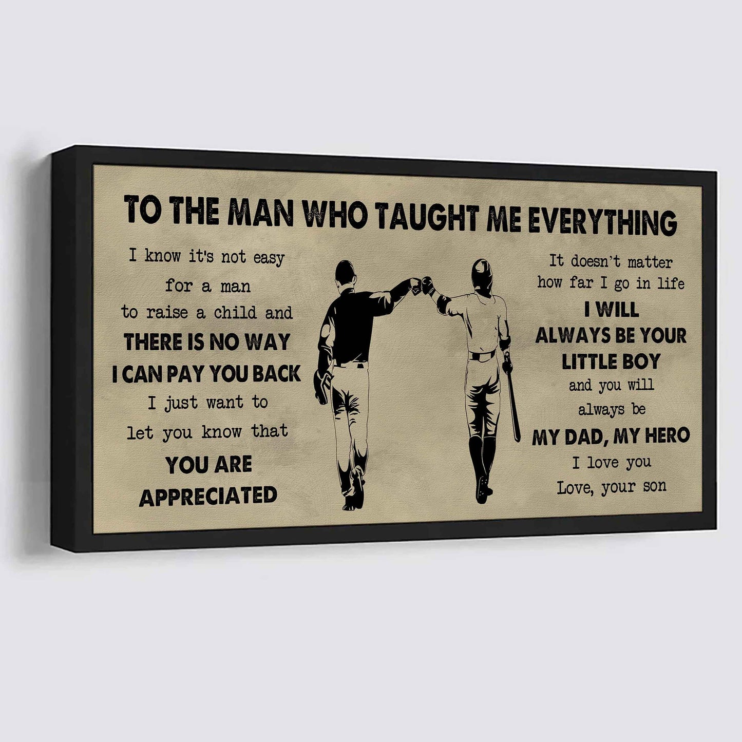 Samurai Poster Horizontal Canvas To My Dad I Know It's Not Easy To Raise A Child I Will Always Be Your Little Boy Gift From Son To Dad