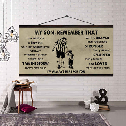 Personalized Sport Poster Canvas -  My Son Remember That Whisper Back I Am The Storm