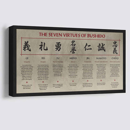 Samurai Poster Canvas-The Seven Virtues of Bushido