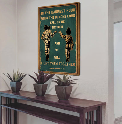 Brother Canvas Wall Art Call On Me Brother And We Will Fight Them Together Gift For Your Friend