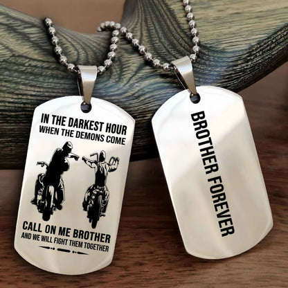 TWD Customizable engraved black dog tag double sided gift from brother, brother forevers