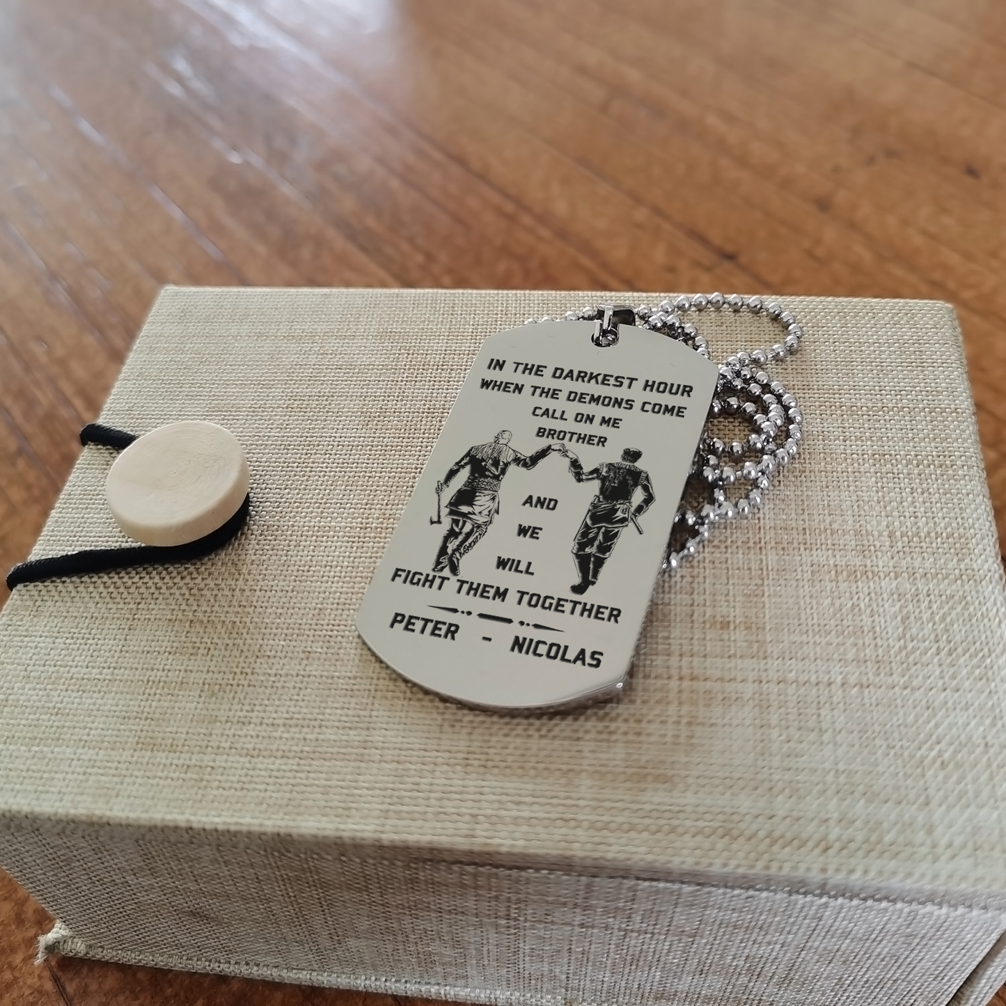 Soldier customizable engraved brother dog tag gift from brother