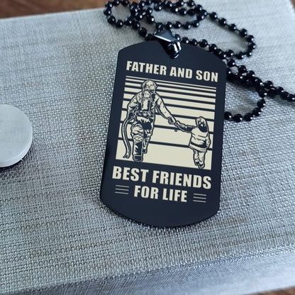NVL Personalized Double Sided Dog Tag Father And Son Best Friends For Life - Message on the back side